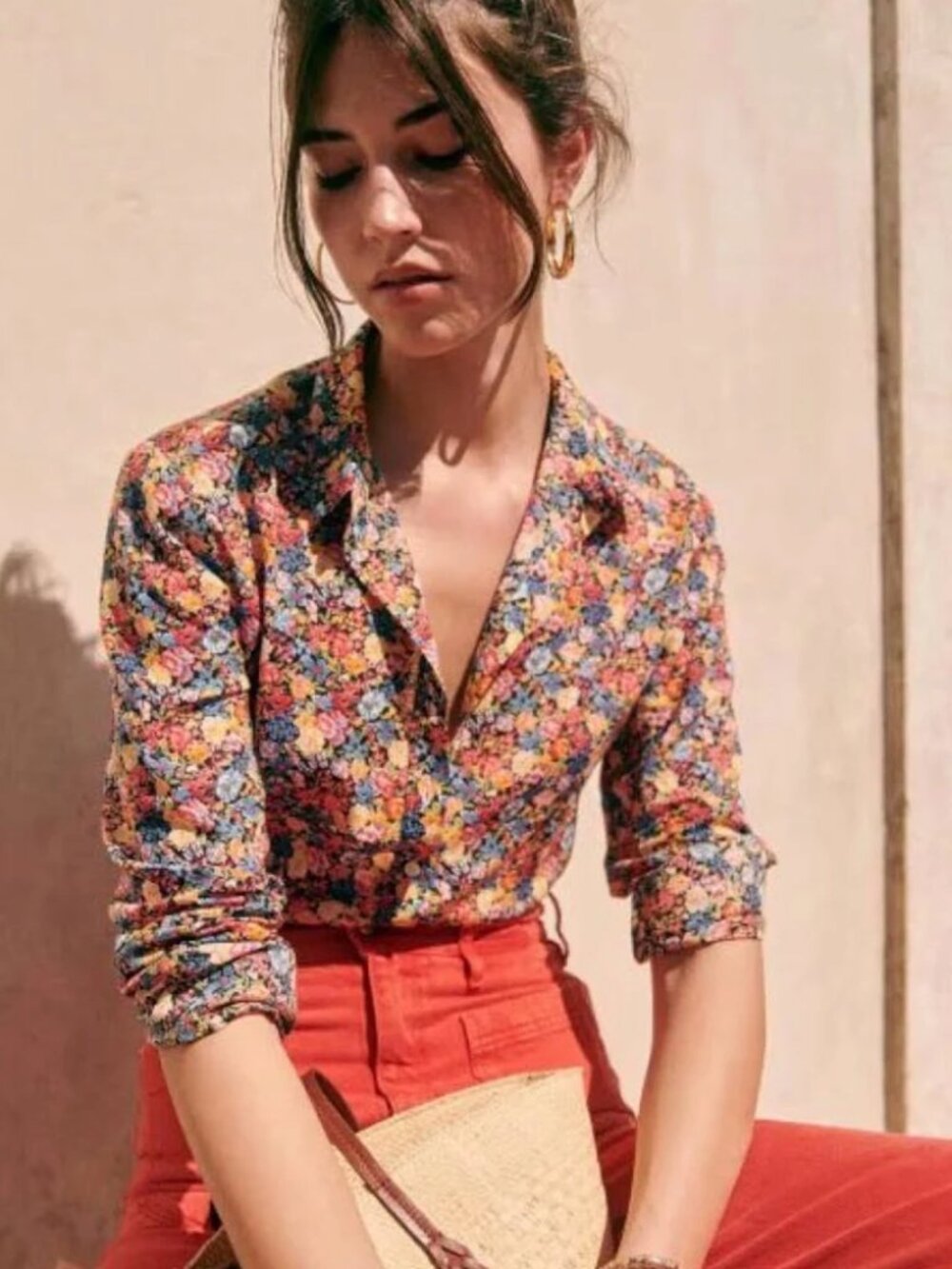 Sezane Pierro shirt in Sunflowers print